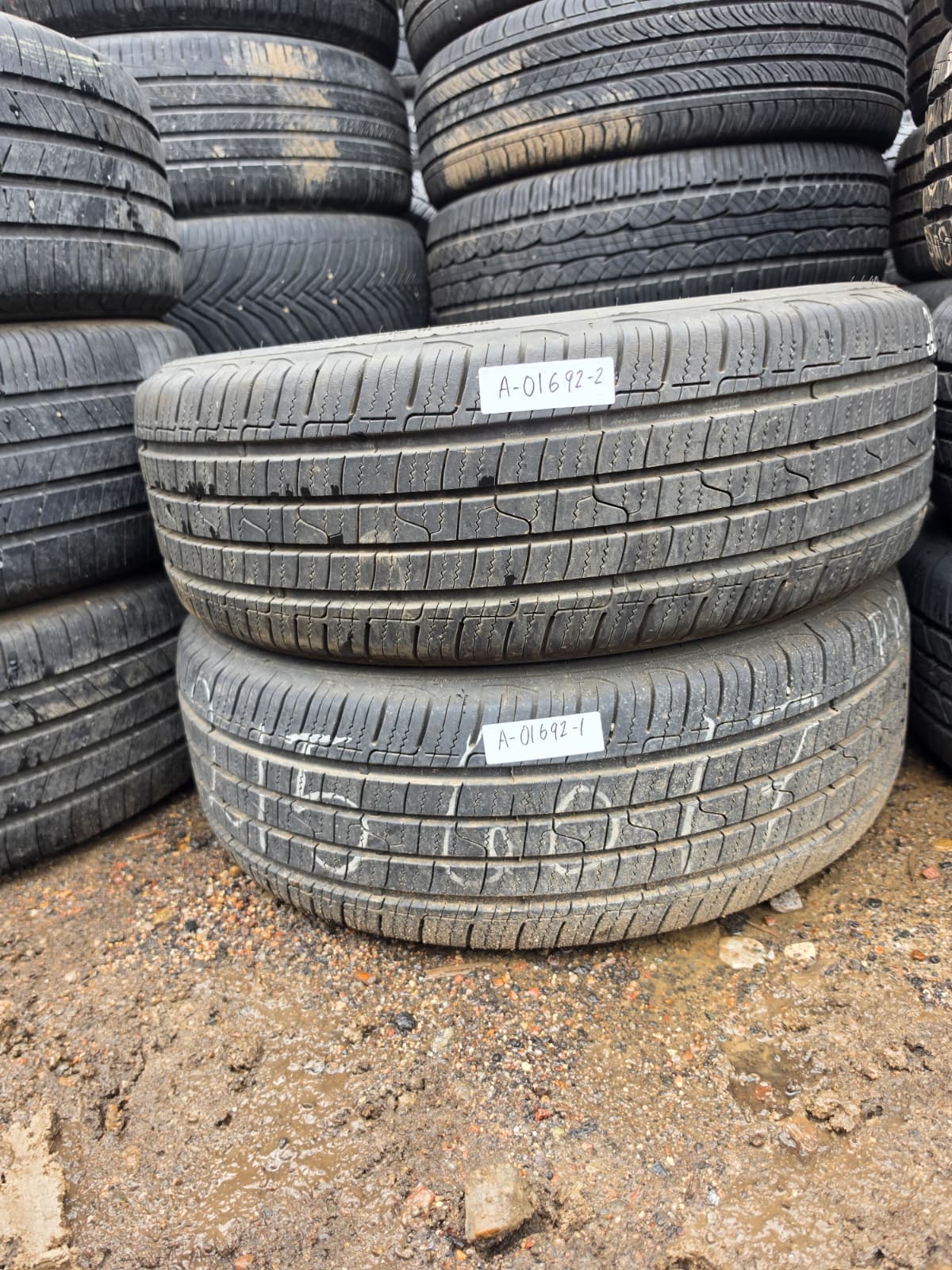 215/60R17 Pair (2 Used Tires) Dean Tires Road Control 2