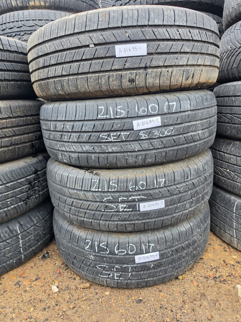 215/60R17 Set (4 Used Tires) Michelin Defender