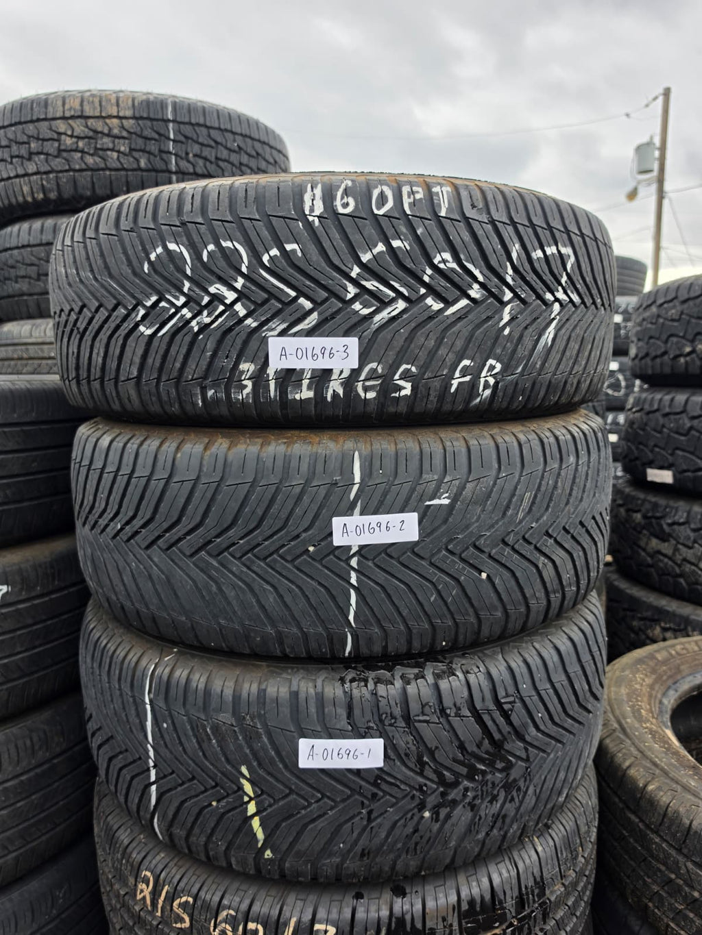 225/60R17 (3 Used Tires) Michelin Cross Climate2