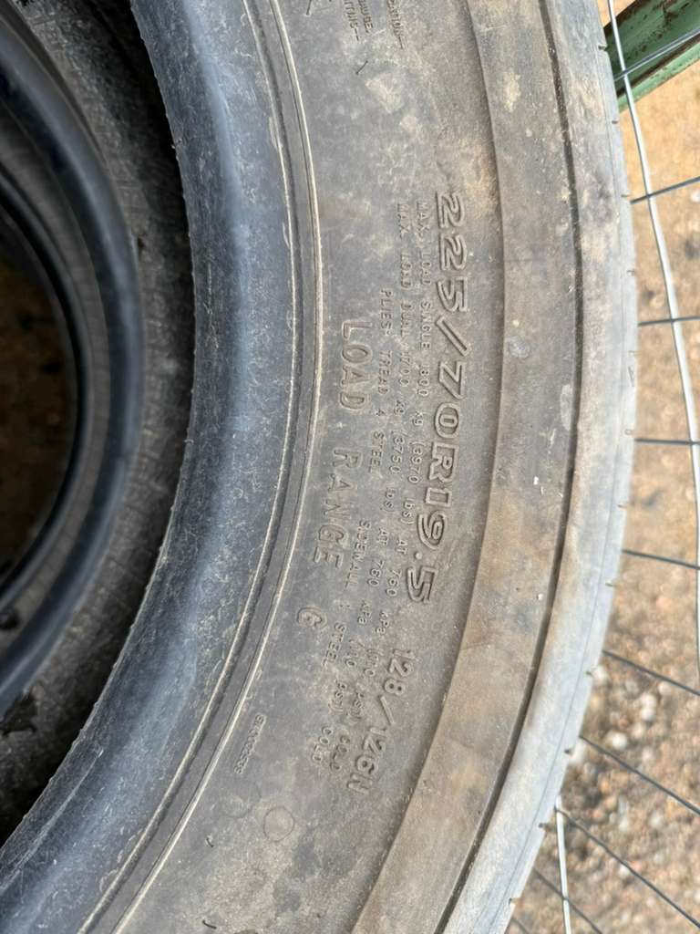 225/70R19.5 Set (4 Used Tires) Goodyear Fuel Max RSA