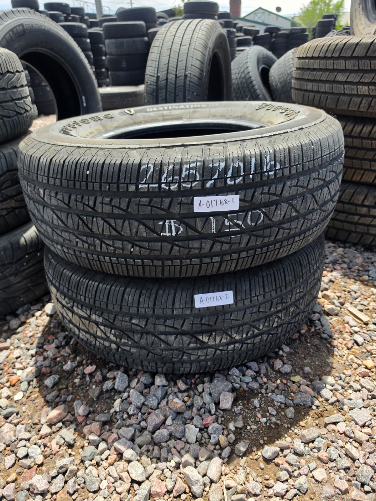 265/70R16 Pair (2 Used Tires) FireStone Destination LE3