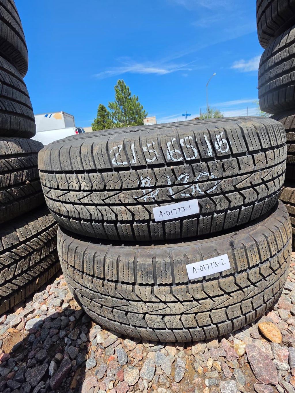 235/65R16 Pair (2 Used Tires) Falken Aklimate