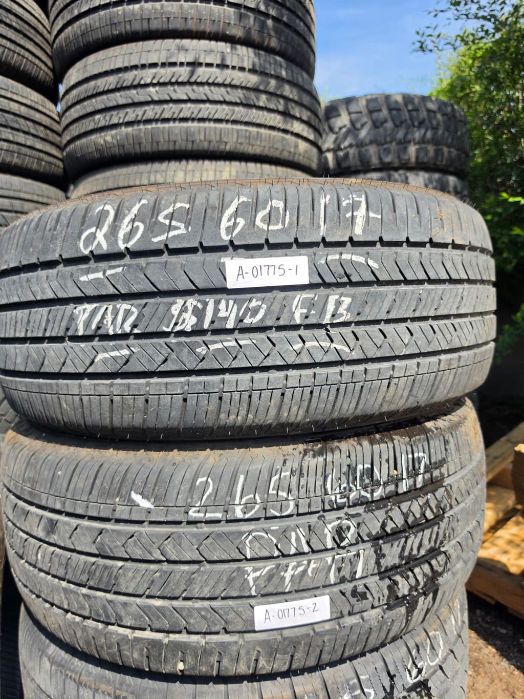 265/60R17 Pair (2 Used Tires) FireStone FireHawk