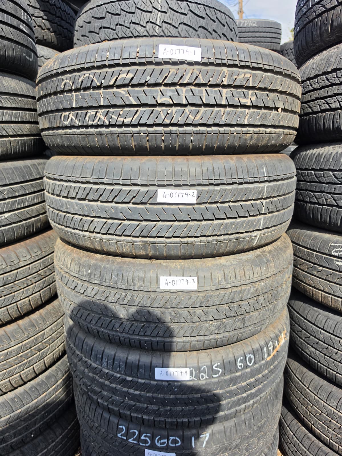 225/60R17 Set (4 Used Tires) Yokohama Geolandar G91