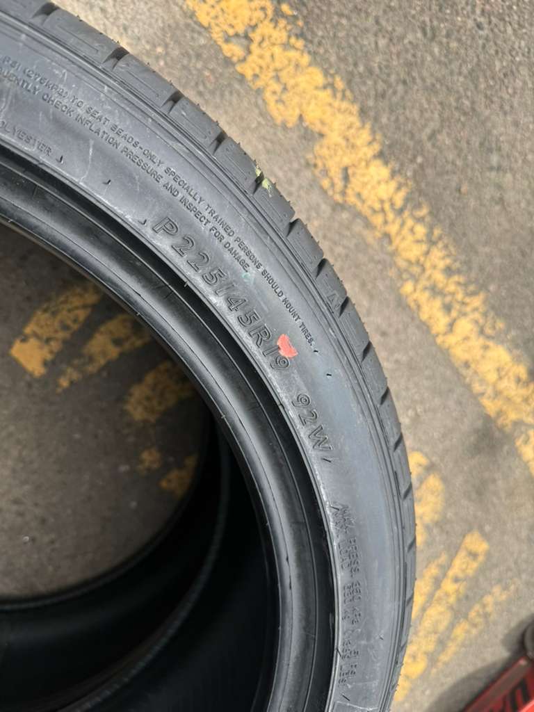 225/45R19 Pair (2 Brand New Tires) Dunlop SP Sport 5000
