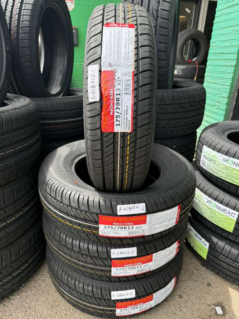 175/70R13 Set (4 Brand New Tires) Thunderer Mach 1