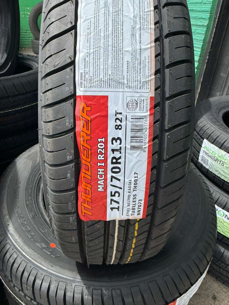 175/70R13 Set (4 Brand New Tires) Thunderer Mach 1