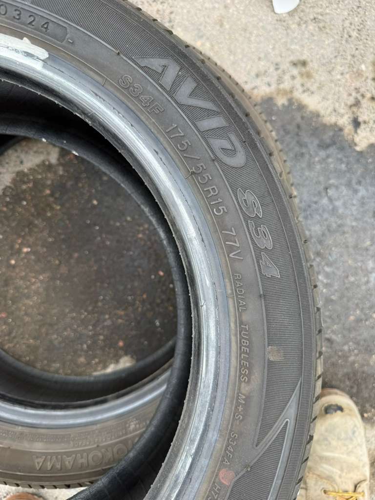 175/55R15 Pair (2 Used Tires) Yokohama Avid
