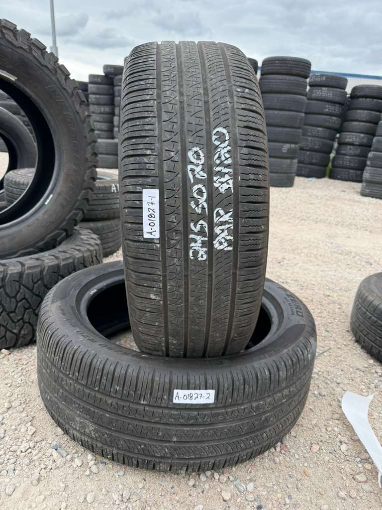 245/50R20 Pair (2 Used Tires) Pirelli P Zero