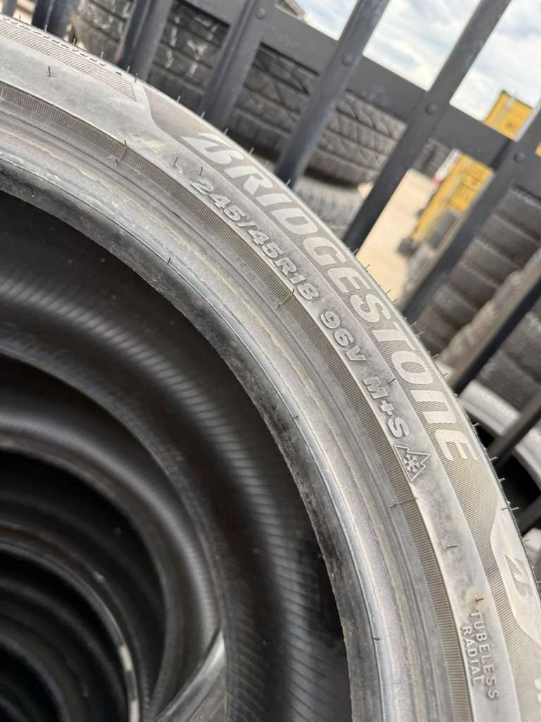 245/45R18 Pair (2 Used Tires) Bridgestone Weatherpeak