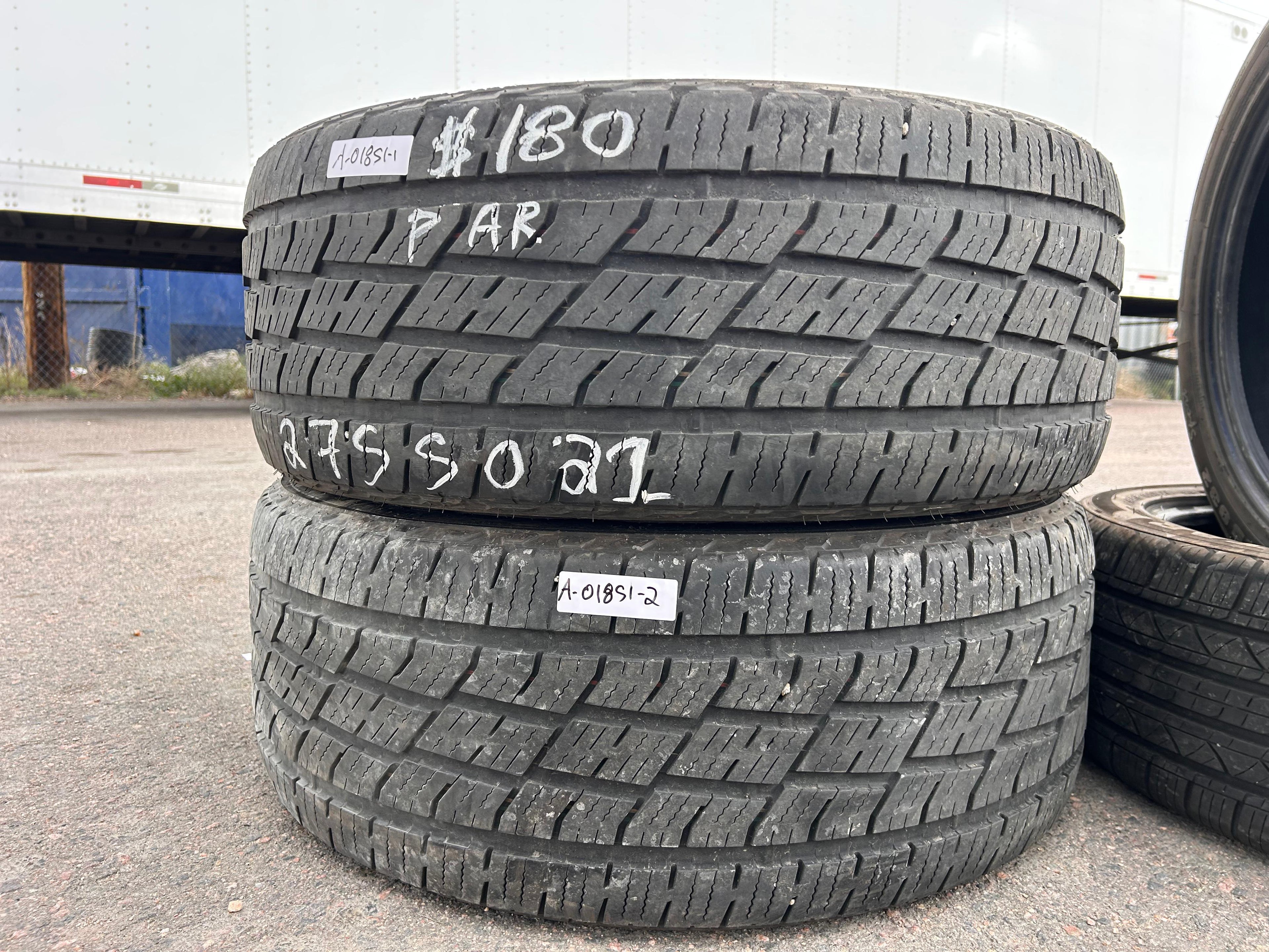 275/50R21 Pair (2 Used Tires) Toyo Open Country HT2