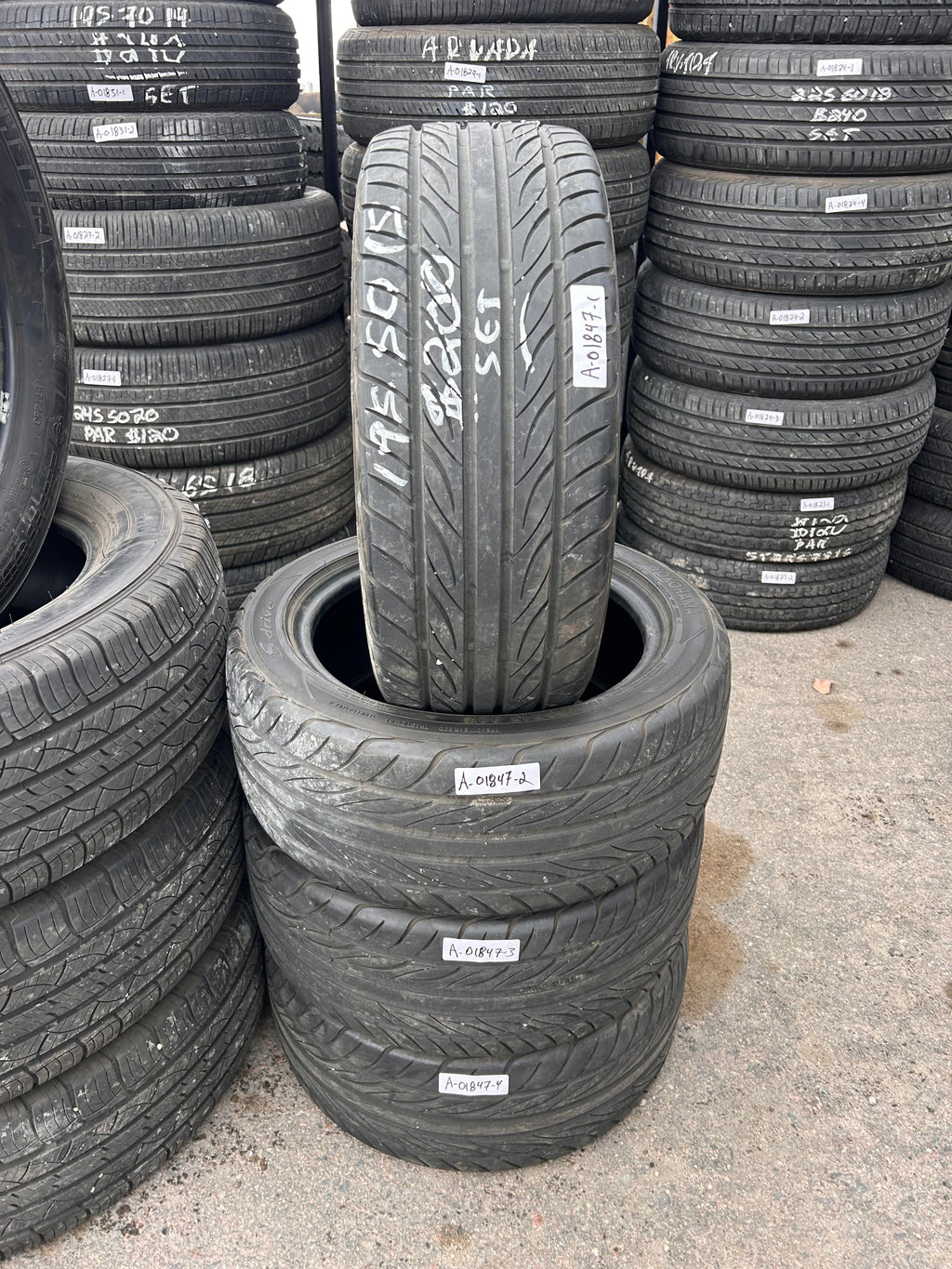195/50R15 Set (4 Used Tires) Yokohama S Drive
