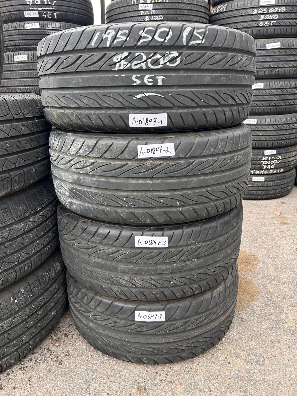 195/50R15 Set (4 Used Tires) Yokohama S Drive