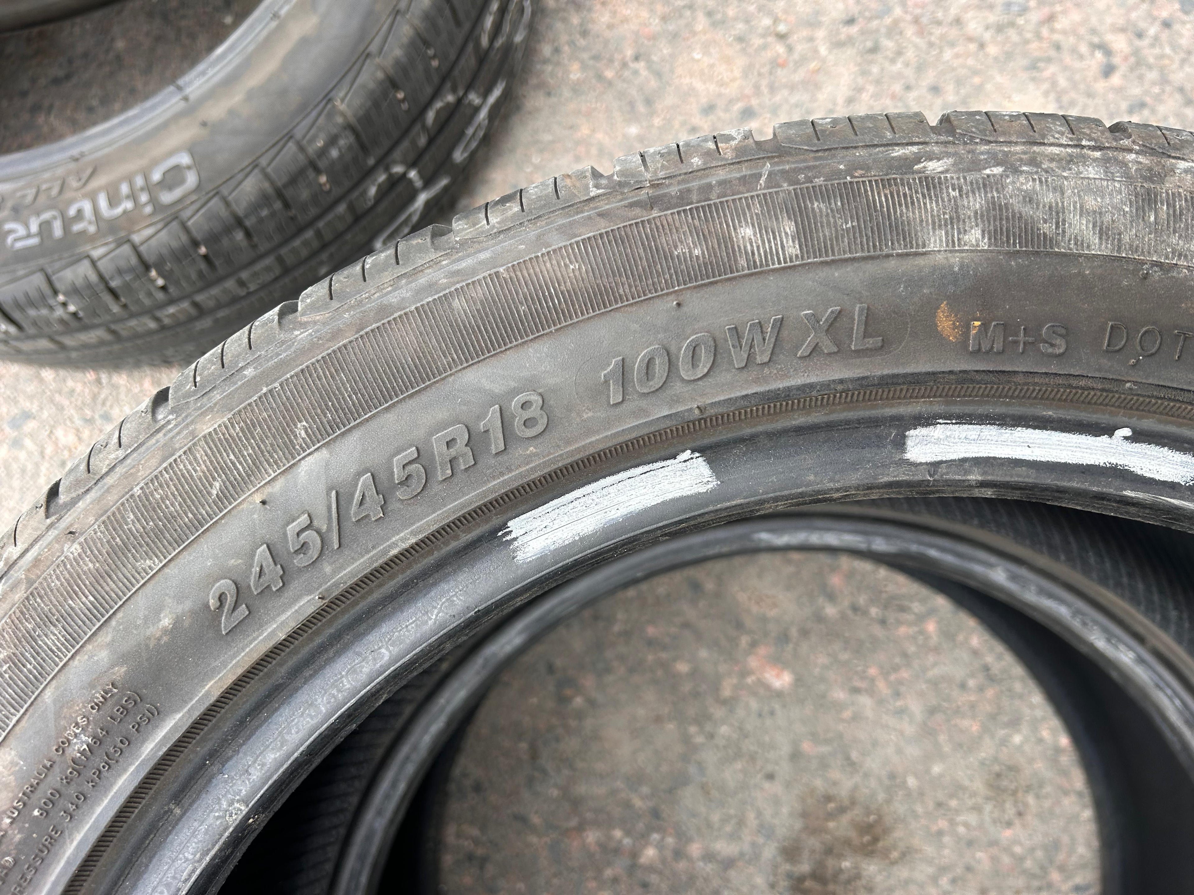245/45R18 Pair (2 Used Tires) Milestar MS932