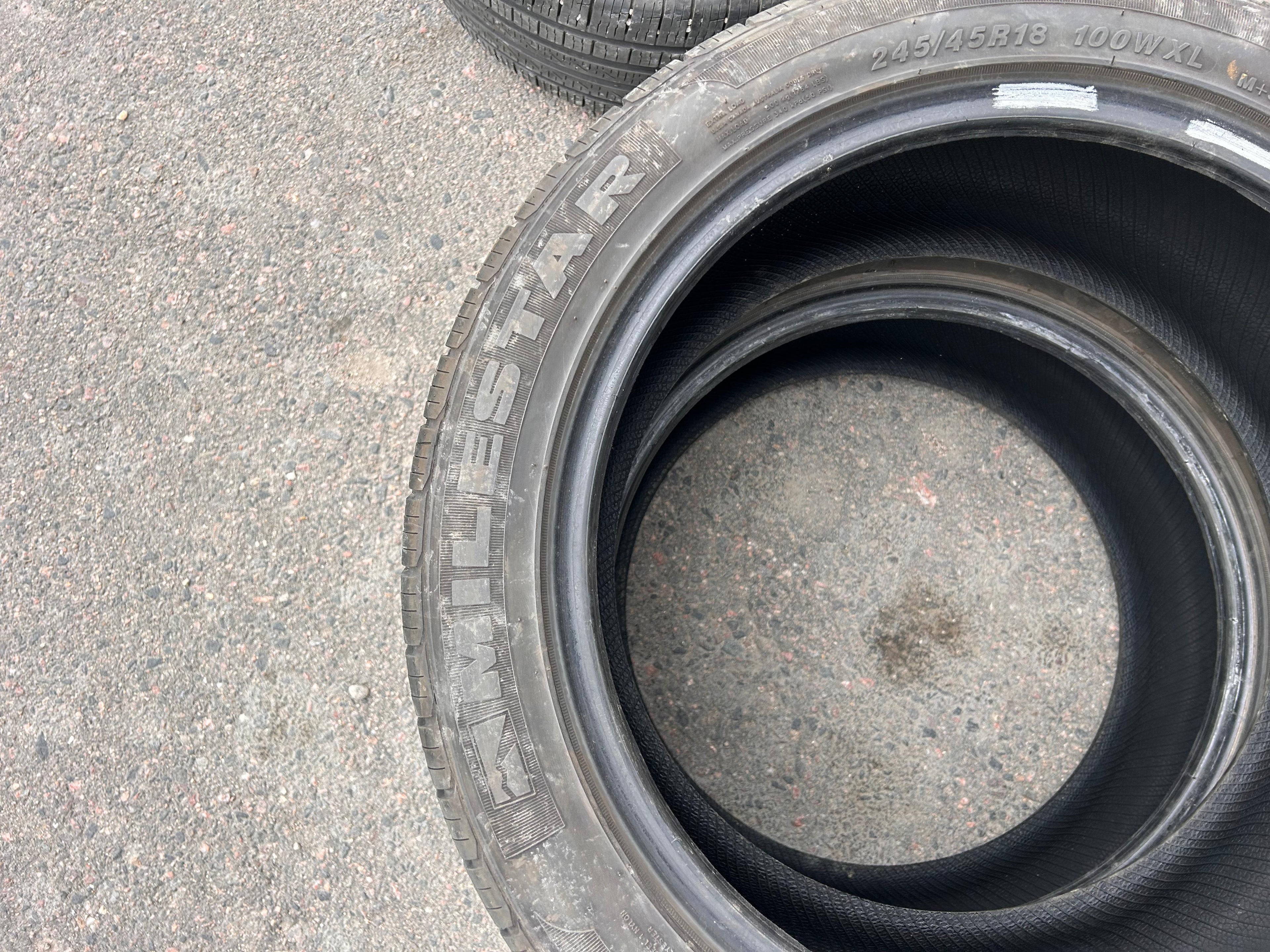 245/45R18 Pair (2 Used Tires) Milestar MS932