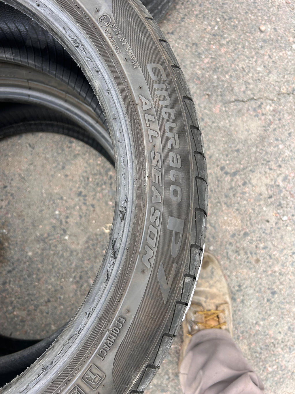 225/45R18 Pair (2 Used Tires) Pirelli Cinturato P7