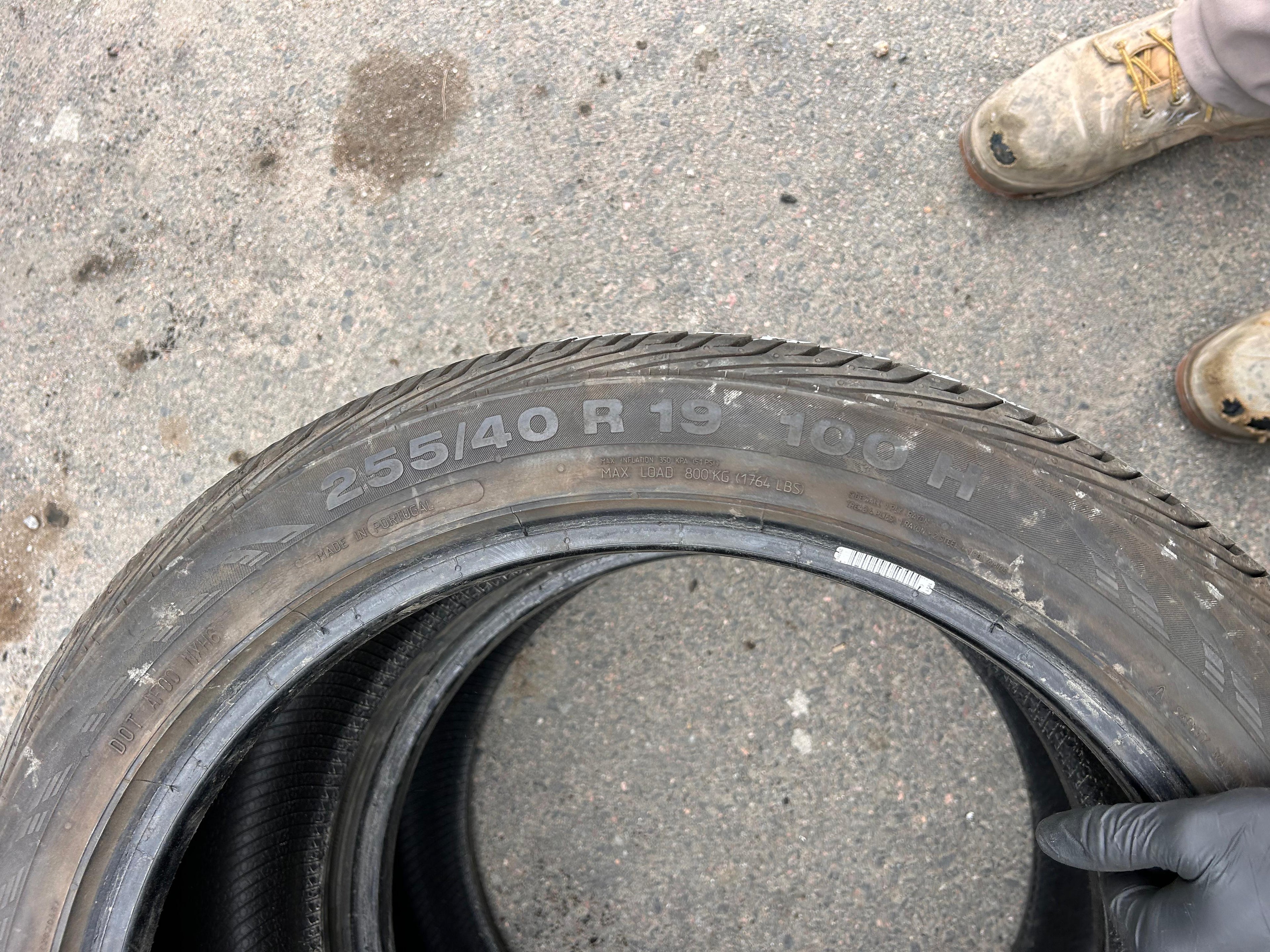 255/40R19 Pair (2 Used Tires) Continental ContiProContact