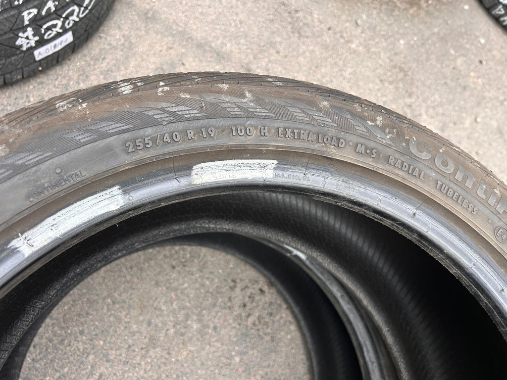 255/40R19 Pair (2 Used Tires) Continental ContiProContact