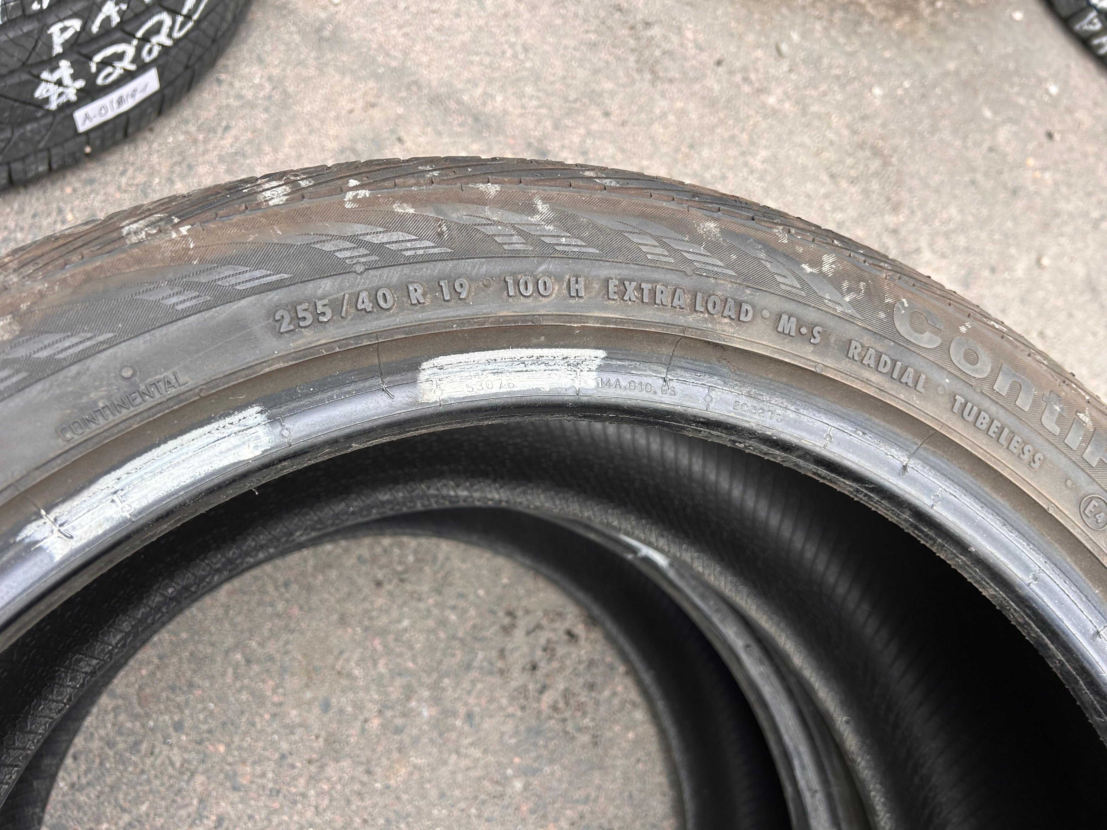 255/40R19 Pair (2 Used Tires) Continental ContiProContact