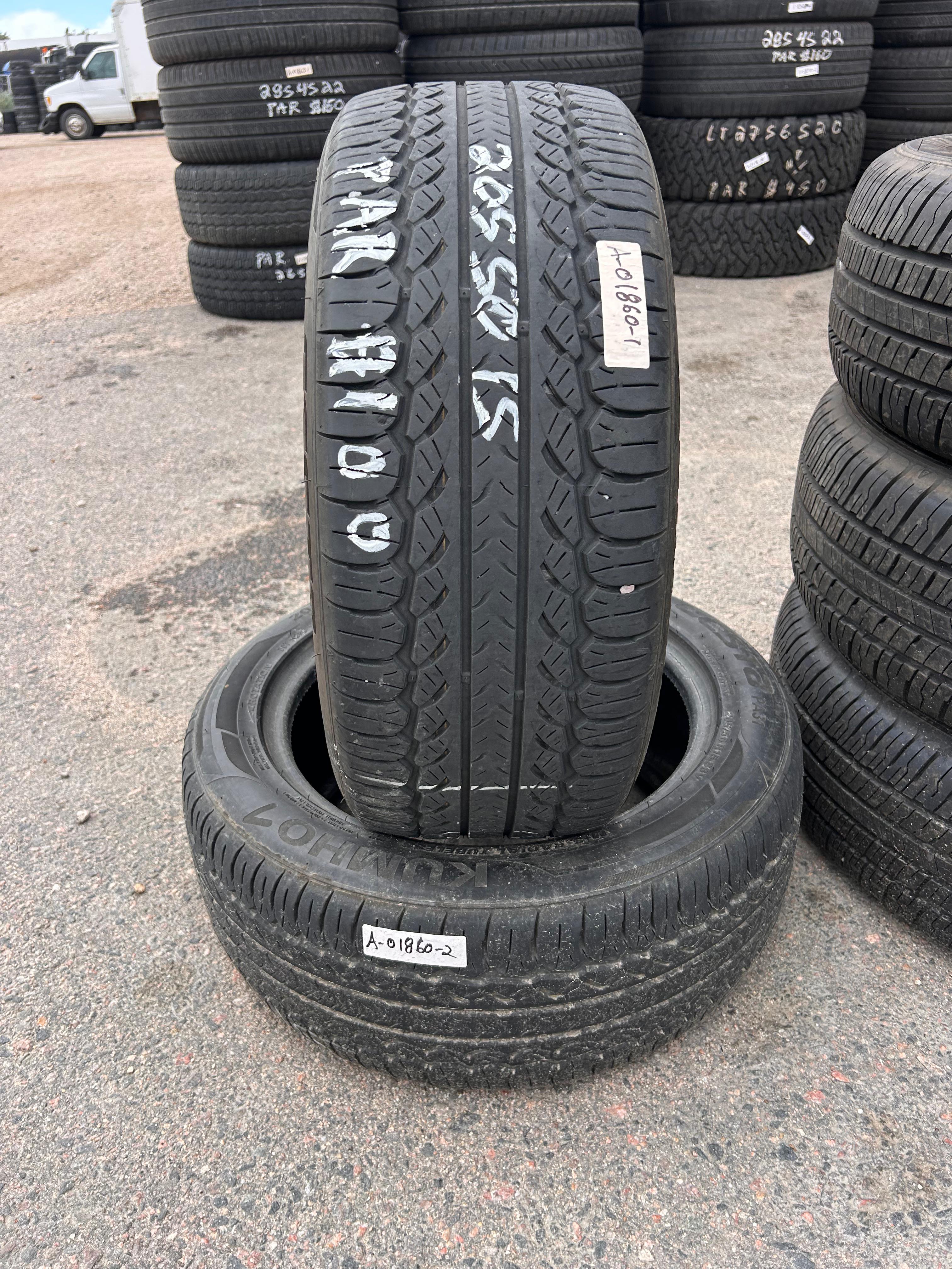 205/50R15 Pair (2 Used Tires) Kumho7 Ecsta Pa31