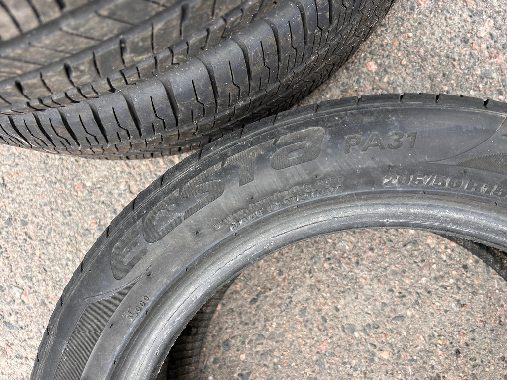 205/50R15 Pair (2 Used Tires) Kumho7 Ecsta Pa31