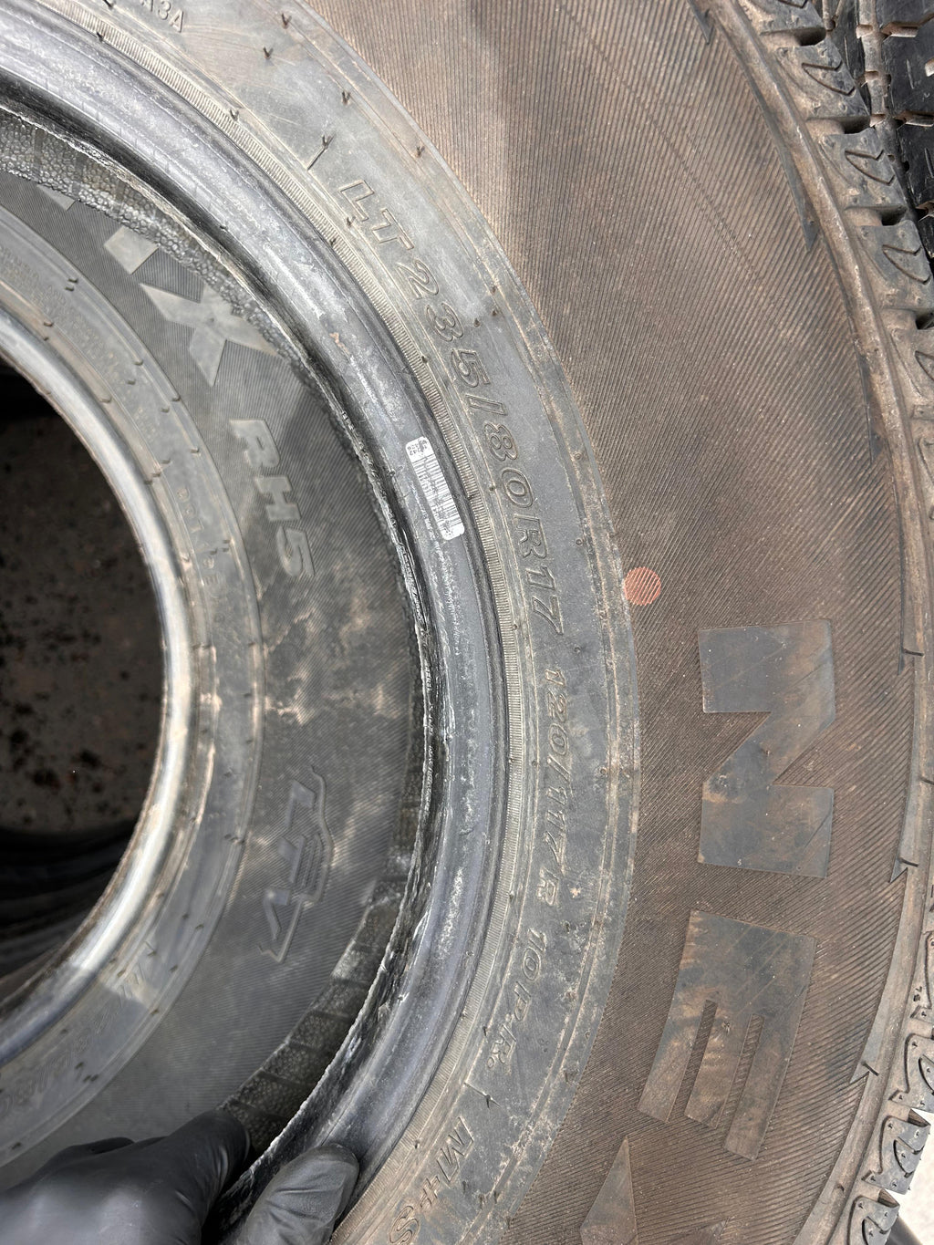 LT235/80R17 Set (4 Used Tires) Nexen Roadian HTX RH5