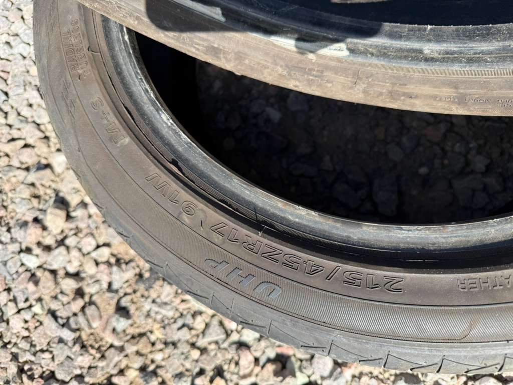 215/45R17 (2 Used Tires) Sentury UHP