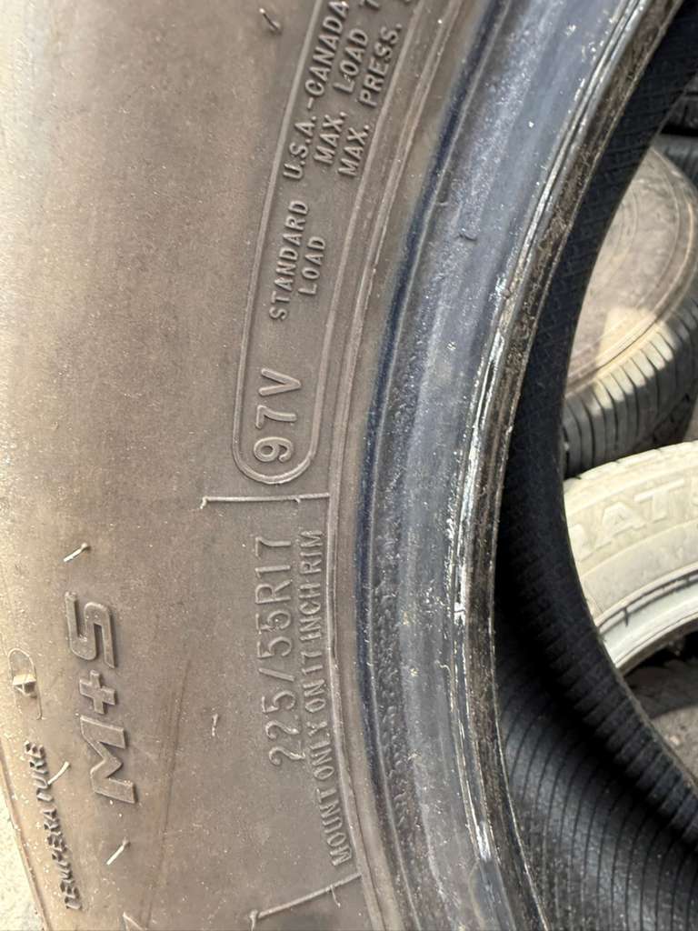 225/55R17 Pair (2 Used Tires) Mastercaft Stratus AS