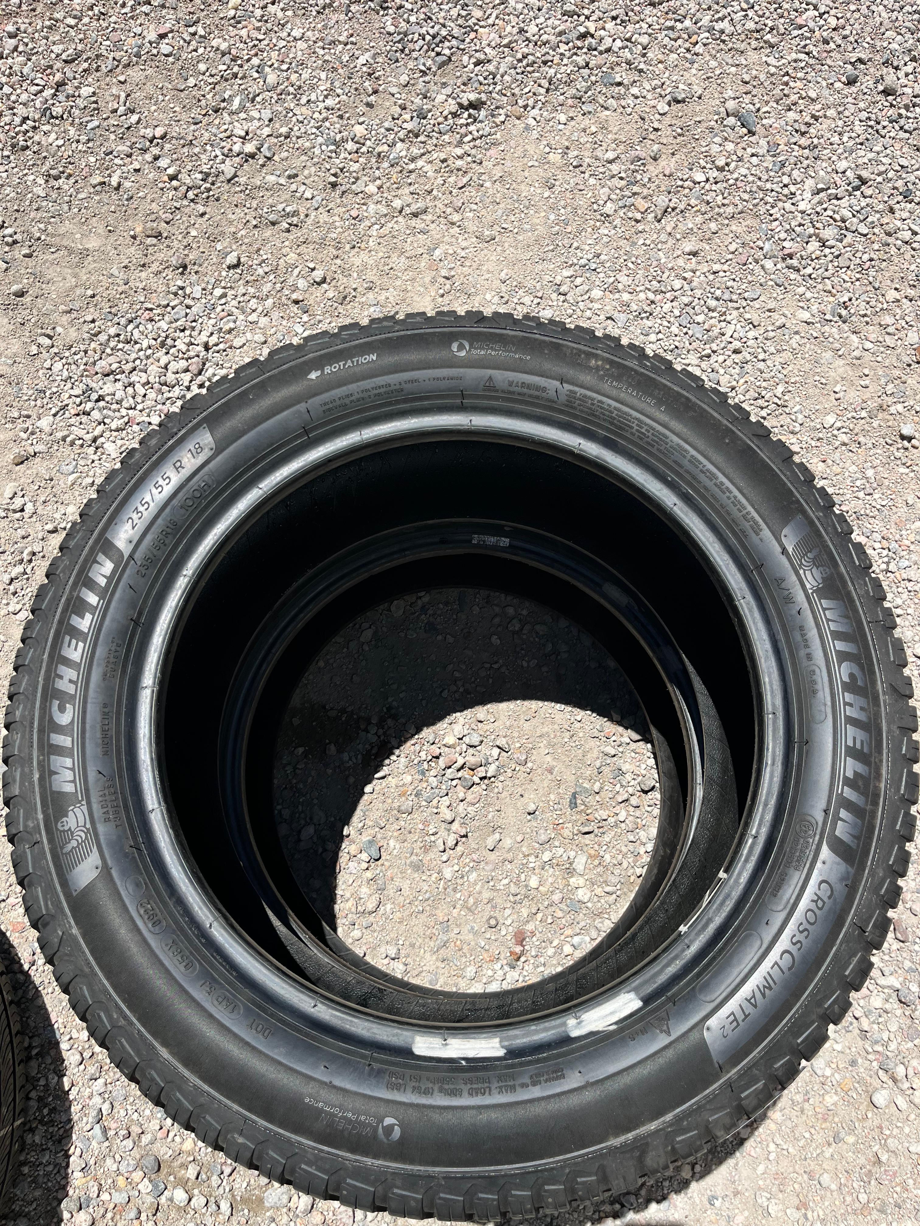235/55R18 Pair (2 Used Tires) Michelin Cross Climate 2