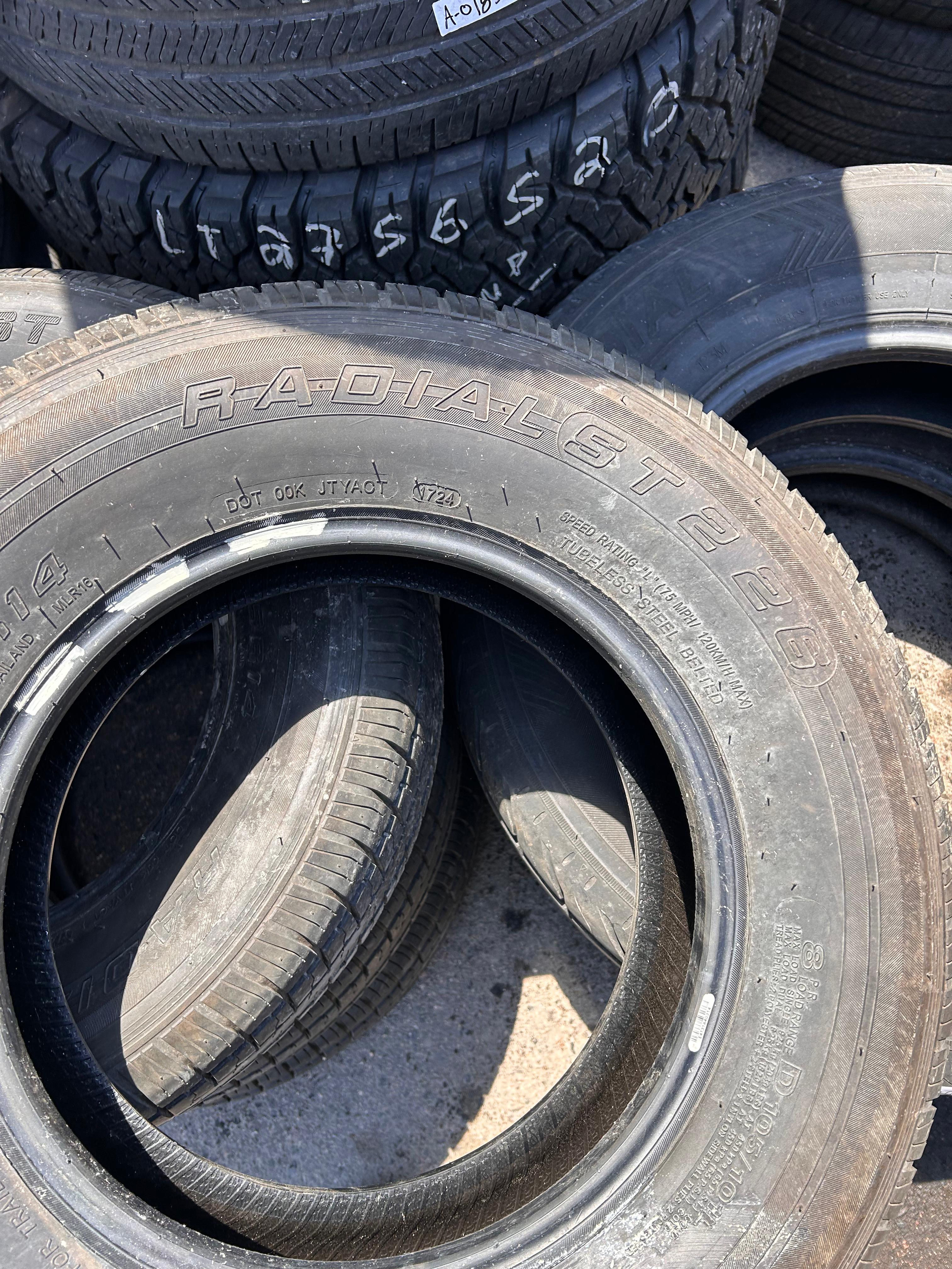 ST205/75R14 Set (4 Used Tires) Castle Rock Radial ST226