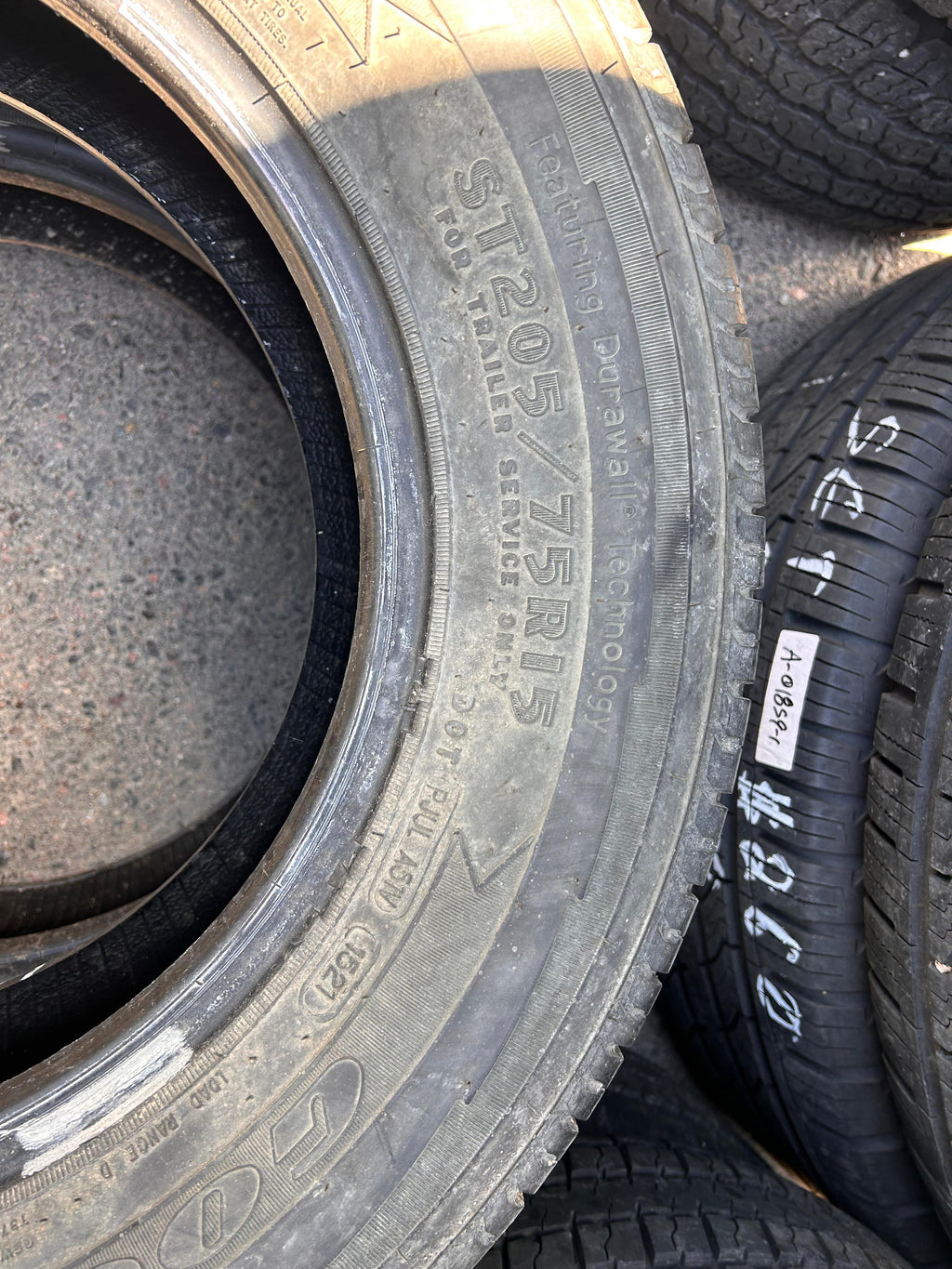 ST205/75R15 Pair (2 Used Tires) Goodyear Endurance