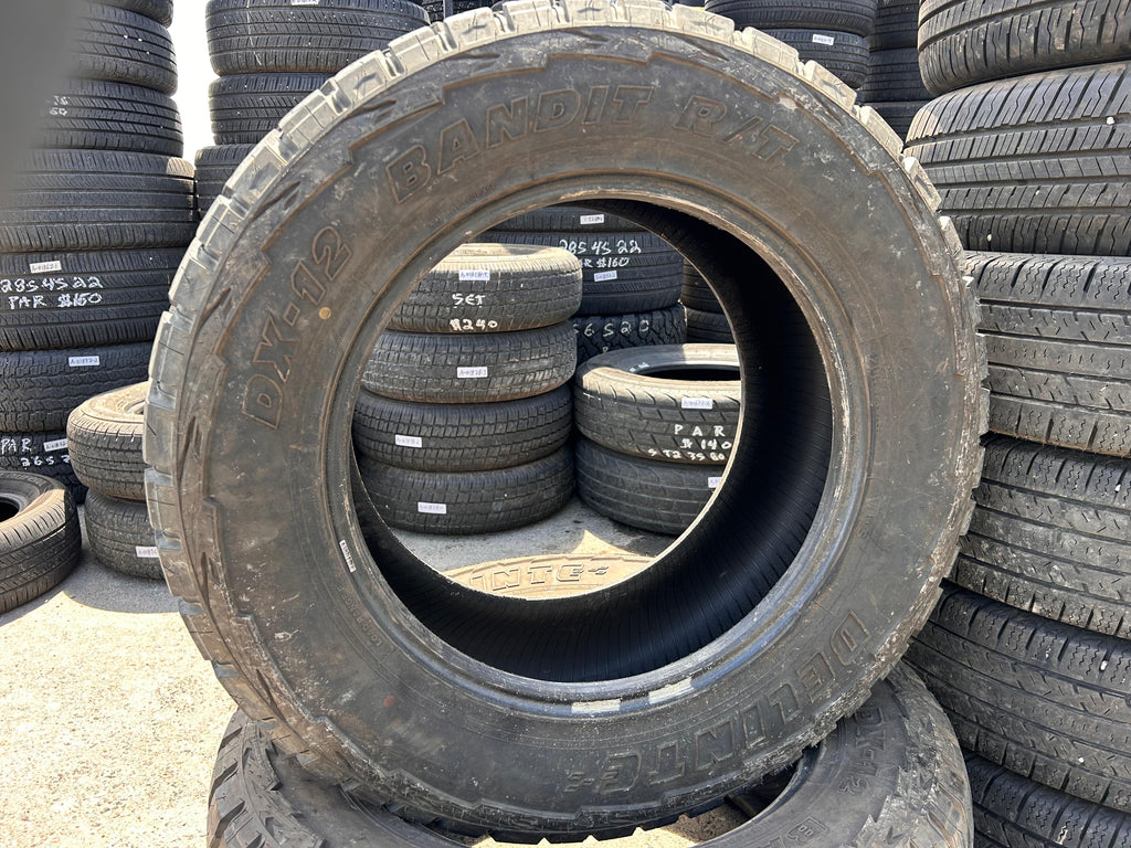 LT35X12.50R20 Pair (2 Used Tires) Delinte DX-12 Bandit R/T