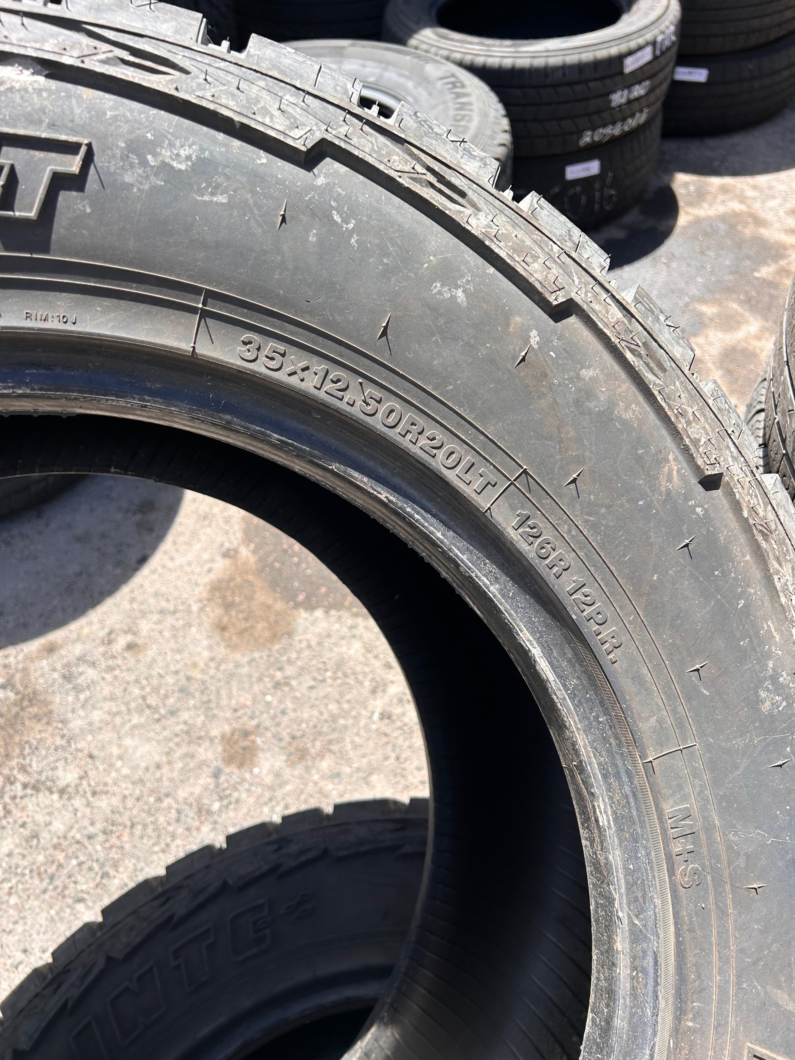LT35X12.50R20 Pair (2 Used Tires) Delinte DX-12 Bandit R/T
