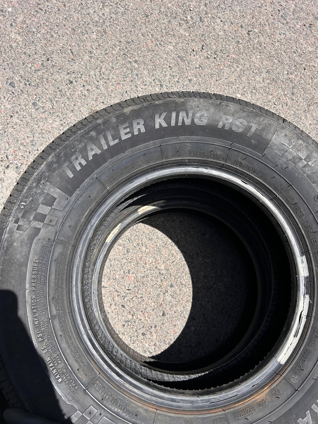 ST205/75R14 Pair (2 Used Tires) Trailer King RST