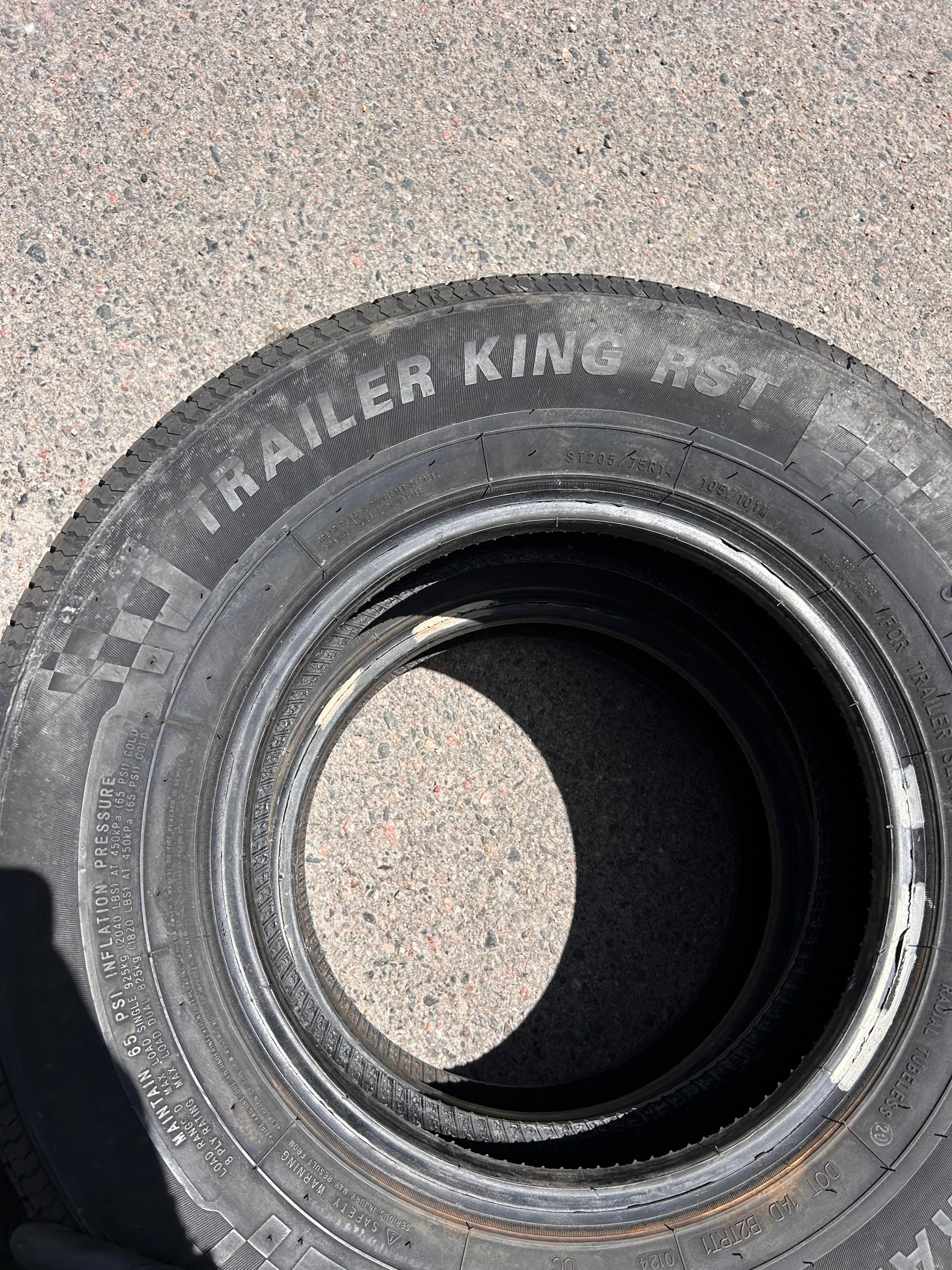 ST205/75R14 Pair (2 Used Tires) Trailer King RST