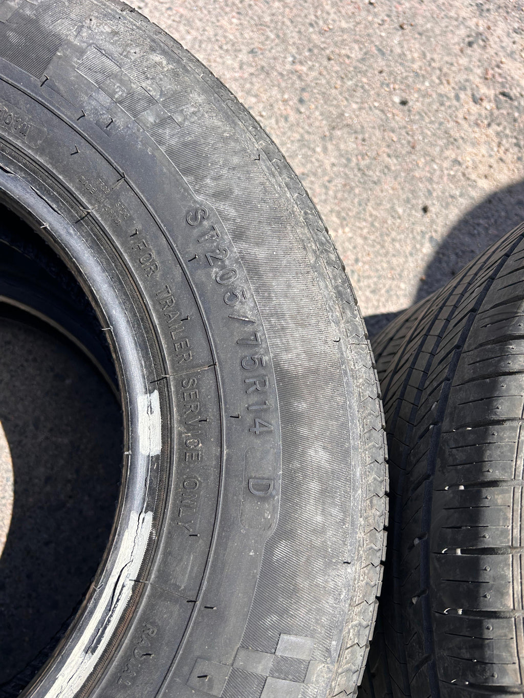 ST205/75R14 Pair (2 Used Tires) Trailer King RST