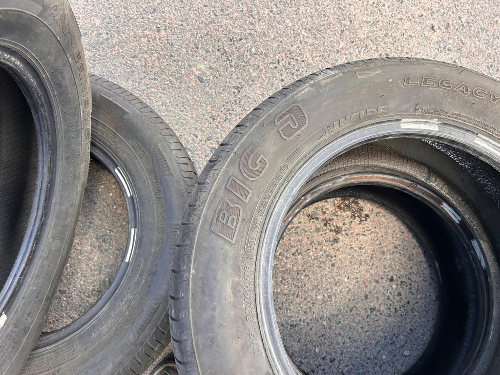 215/60R16 Pair (2 Used Tires) Big O Legacy Tour Plus
