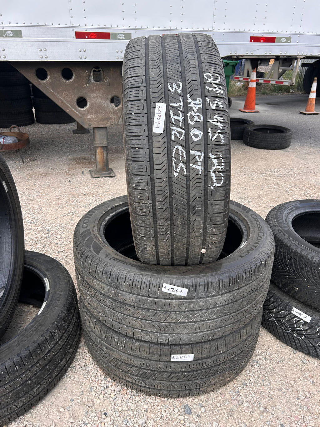 275/45R22 (3 Used Tires) Continental Cross Contact RX