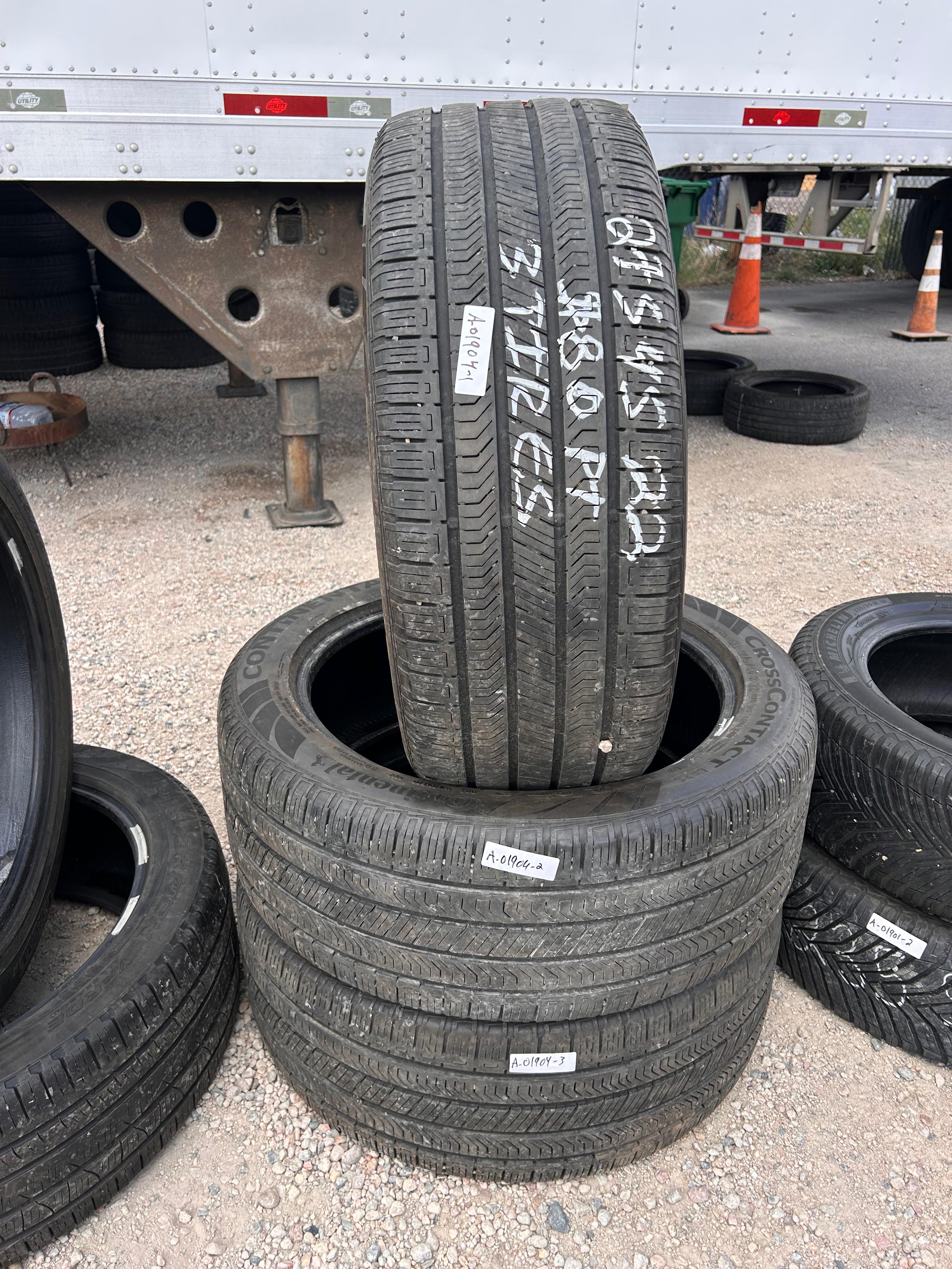 275/45R22 (3 Used Tires) Continental Cross Contact RX