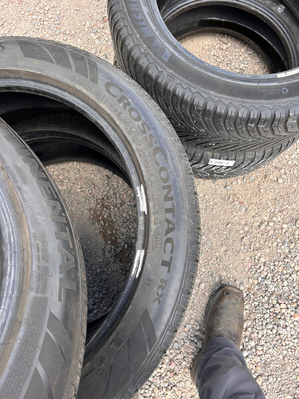 275/45R22 (3 Used Tires) Continental Cross Contact RX