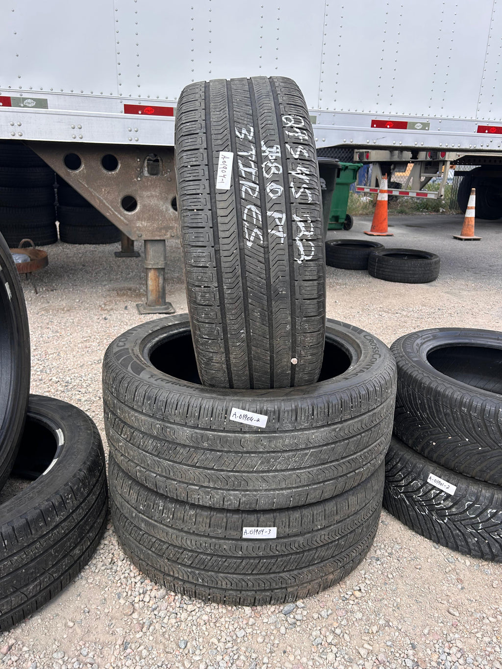 275/45R22 (3 Used Tires) Continental Cross Contact RX