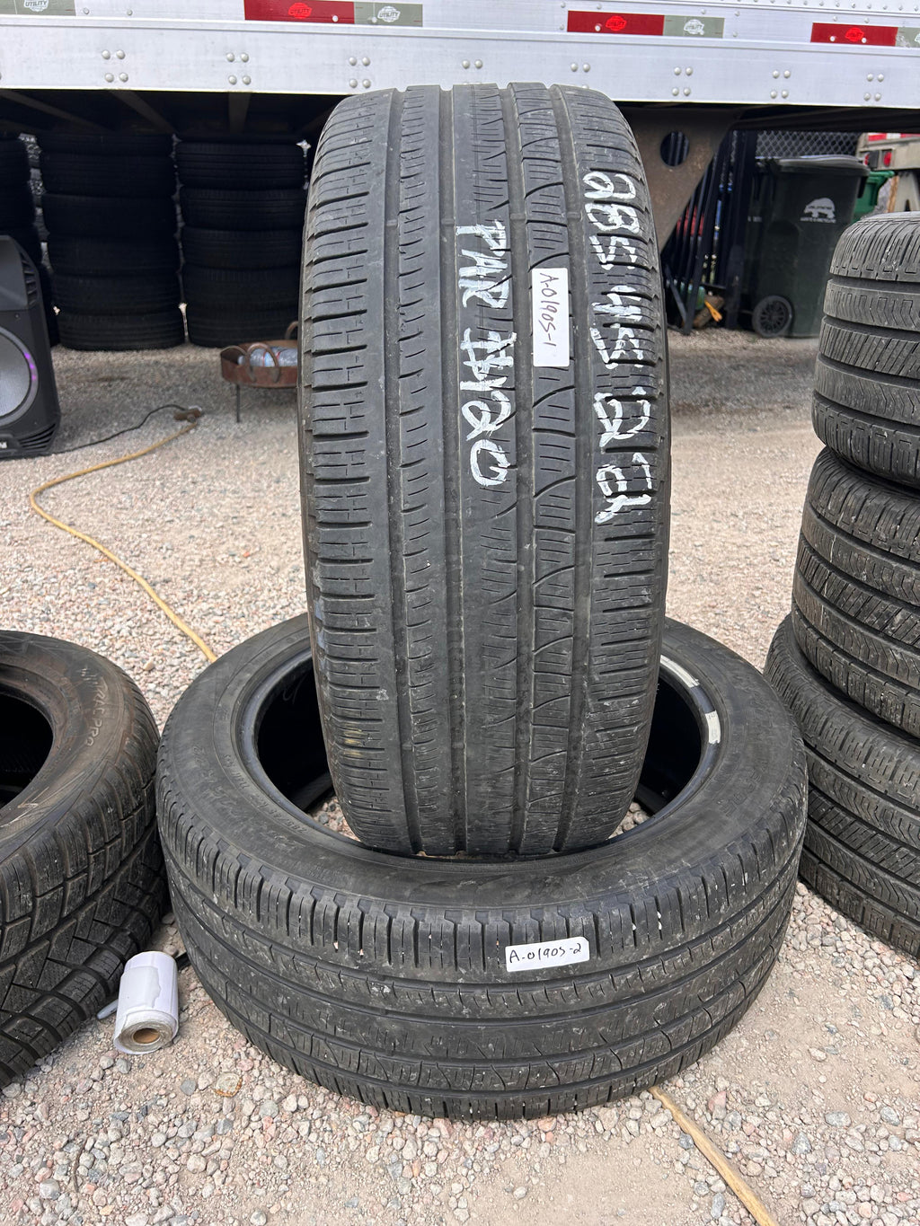 285/45R22 Pair (2 Used Tires) Pirelli Scorpian Verde