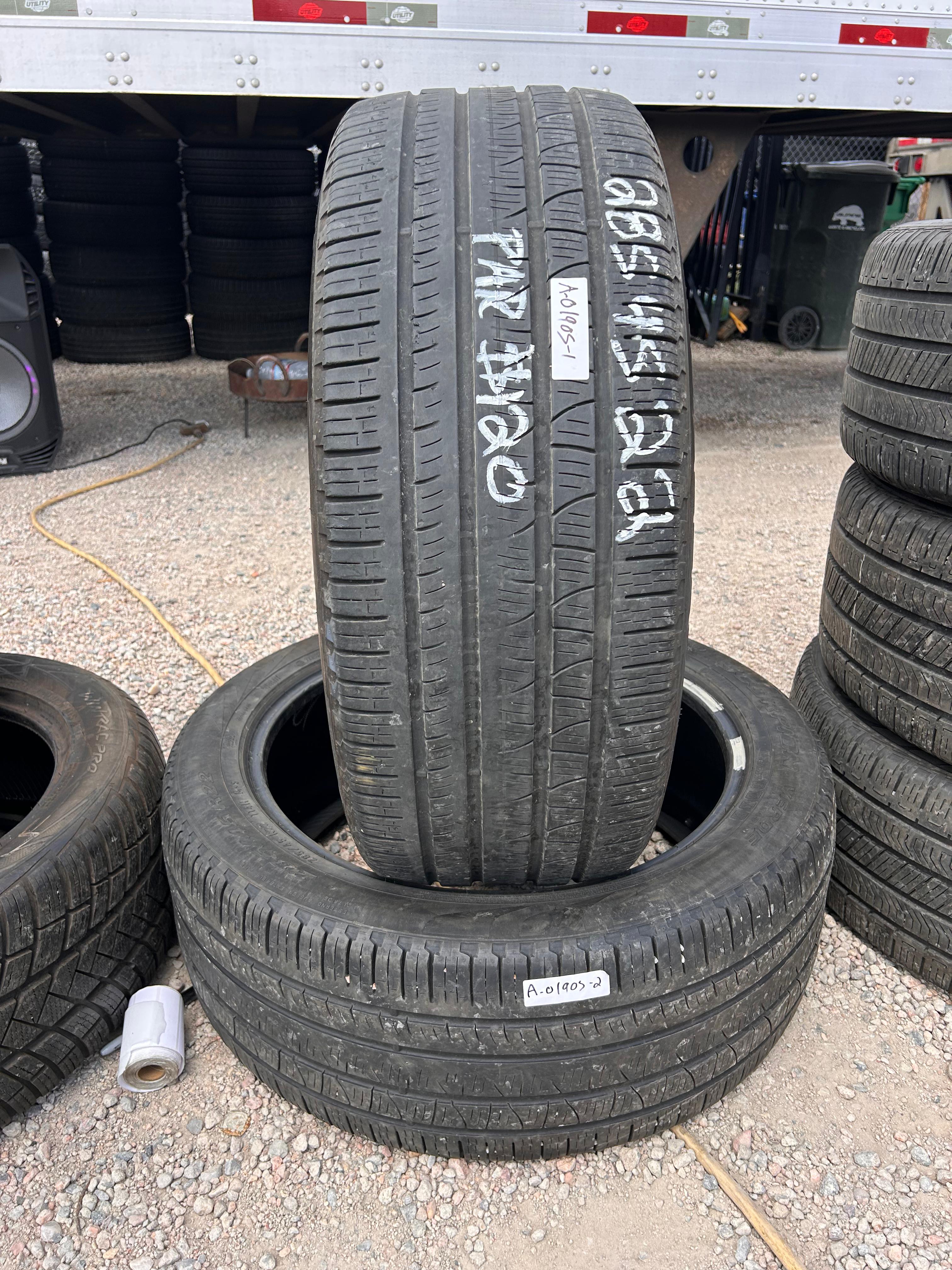 285/45R22 Pair (2 Used Tires) Pirelli Scorpian Verde