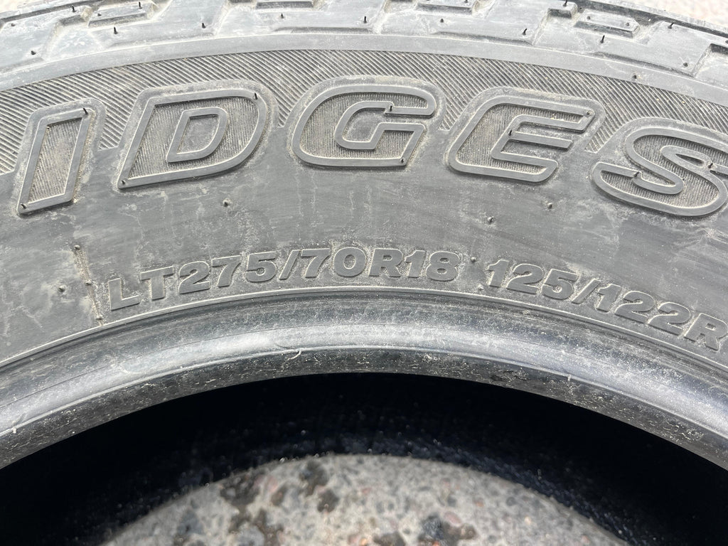 LT275/70ZR18 Single (1 Used Tires) Bridgestone Dueler