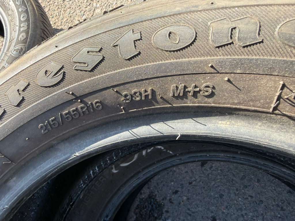 215/55R16 Pair (2 Used Tires) Firestone Champion