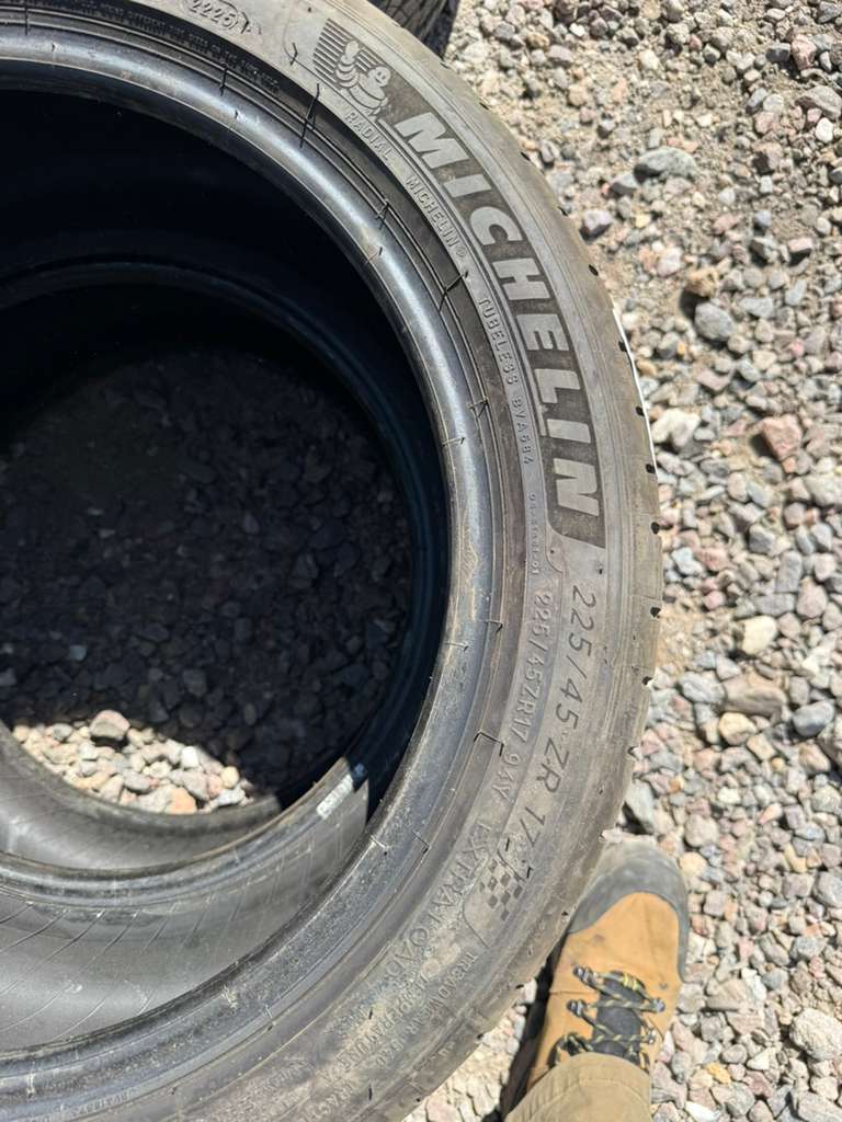 225/45R17 Pair (2 Used Tires) Michelin Pilot Sport All Season4