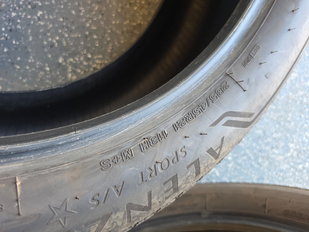 285/45R21 Pair (2 Used Tires) Bridgestone Alenza Sport