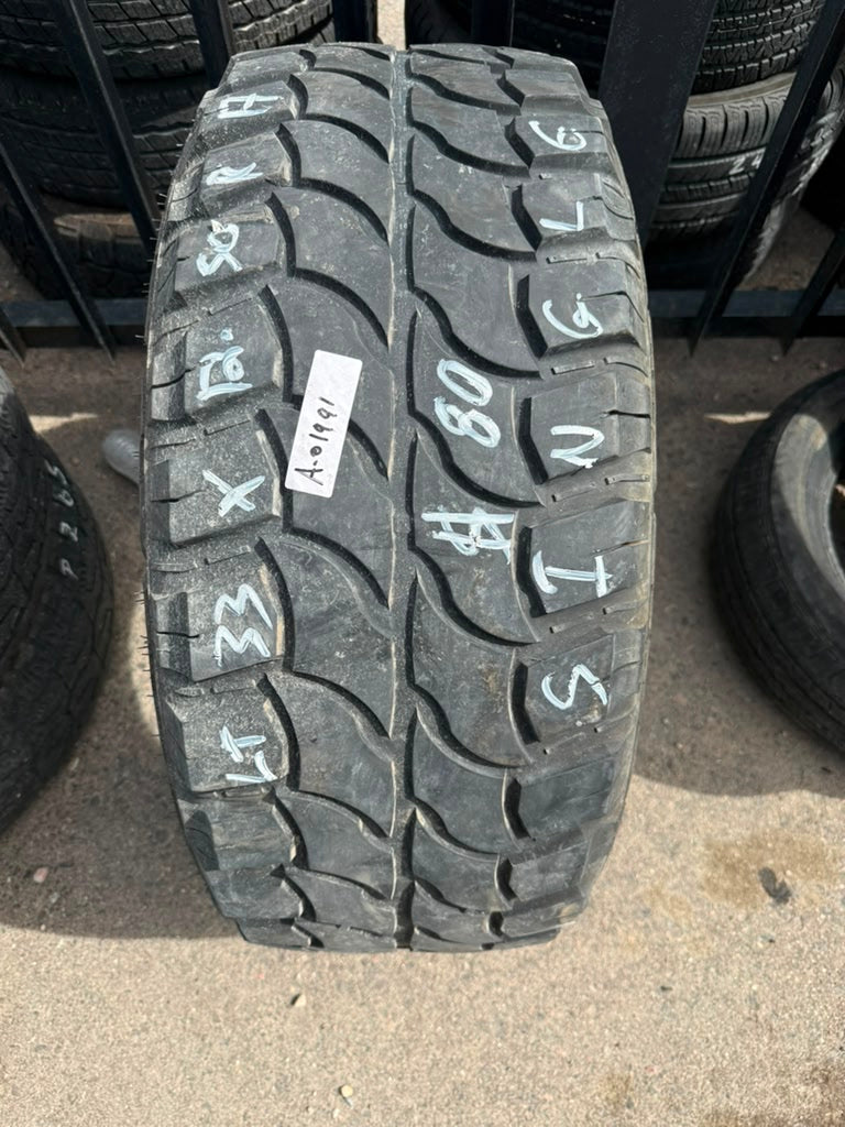 LT33x12.50R17 Single (1 Used Tire) Red Dirt Commander