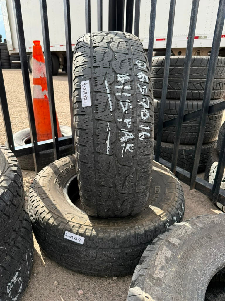 265/70R16 Pair (2 Used Tires) Bridgestone Dueler AT