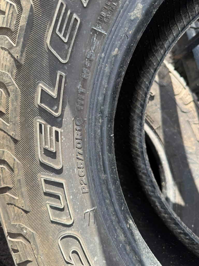 265/70R16 Pair (2 Used Tires) Bridgestone Dueler AT